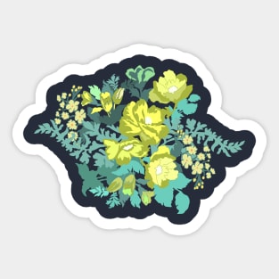 Green Flowers Sticker